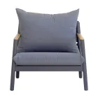 Trädgårdslounge med 2 fåtöljer, 1 soffa och 1 aluminiumbord - Minni Viadurini