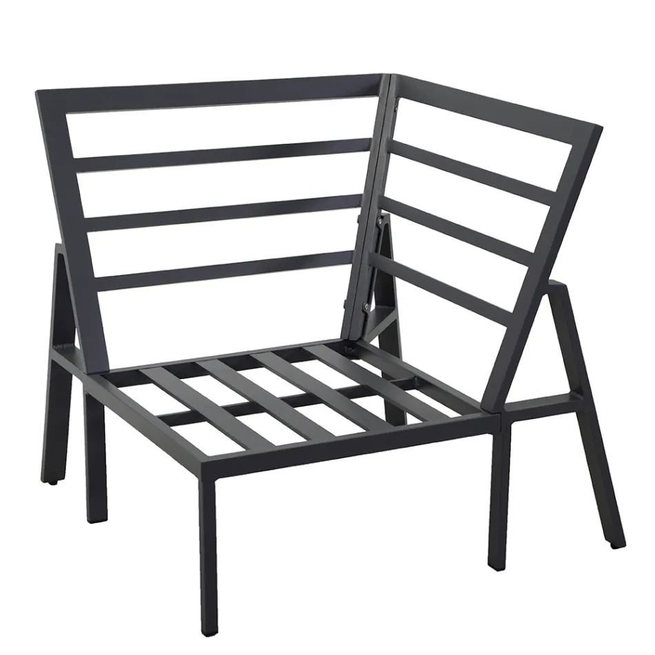 Trädgårdslounge med soffa och soffbord i aluminium - Label Viadurini