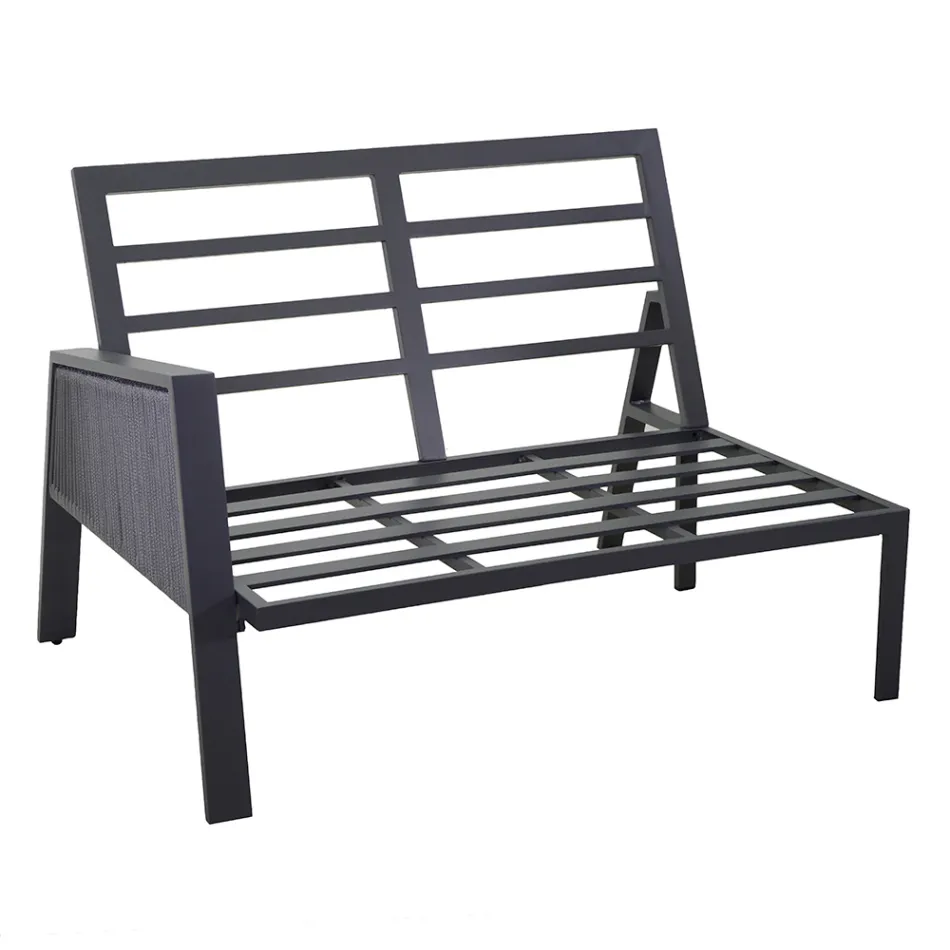 Trädgårdslounge med soffa och soffbord i aluminium - Label Viadurini