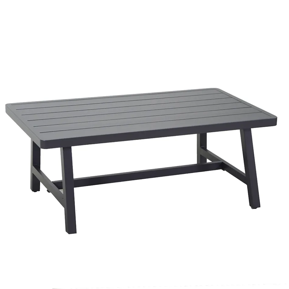 Trädgårdslounge med soffa och soffbord i aluminium - Label Viadurini