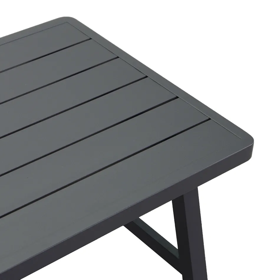 Trädgårdslounge med soffa och soffbord i aluminium - Label Viadurini