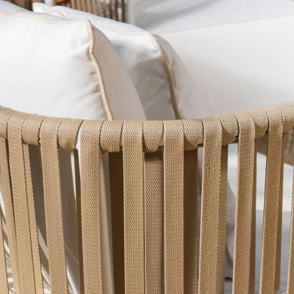 Garden Lounge i vitt aluminium och tyg - Eugene Viadurini