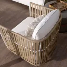 Garden Lounge i vitt aluminium och tyg - Eugene Viadurini