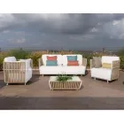 Garden Lounge i vitt aluminium och tyg - Eugene Viadurini