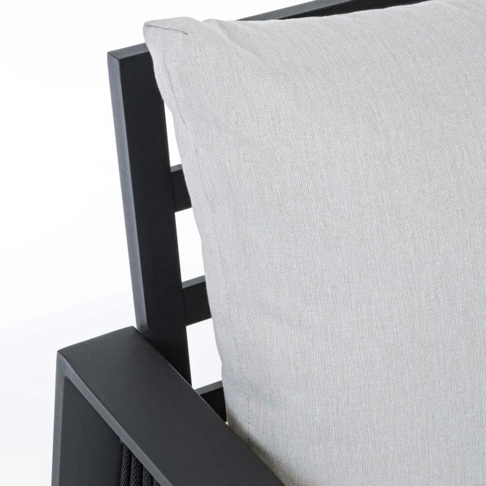 Garden Lounge i vit eller svart aluminiumdesign - Milk Rain Viadurini