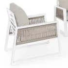 Garden Lounge i vit eller svart aluminiumdesign - Milk Rain Viadurini