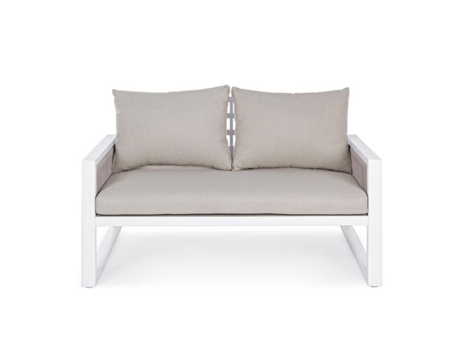 Garden Lounge i vit eller svart aluminiumdesign - Milk Rain Viadurini
