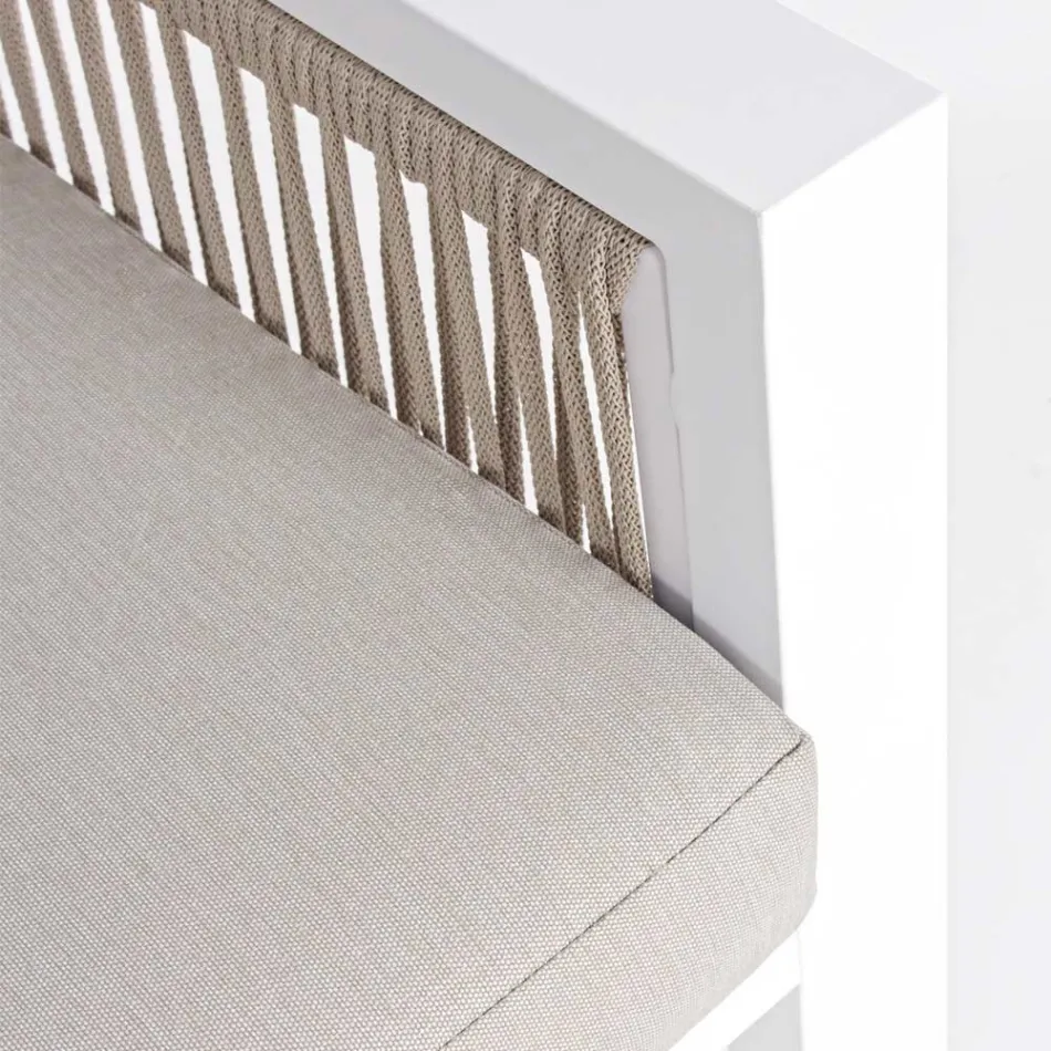 Garden Lounge i vit eller svart aluminiumdesign - Milk Rain Viadurini