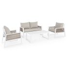 Garden Lounge i vit eller svart aluminiumdesign - Milk Rain Viadurini