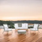 Trädgårdslounge i aluminium och repvävning - Asteria Viadurini