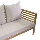 Trädgårdsloungeset i oljat akaciaträ naturfärg - Teknisk Viadurini