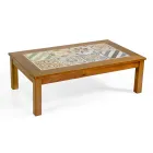 Trädgårdsloungeset i oljat akaciaträ naturfärg - Teknisk Viadurini