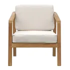 FSC Teak Garden Lounge-grupp med Ecru-kuddar - Caresa Viadurini