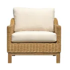 Trädgårdsloungegrupp med rotting och avtagbara kuddar - Silvara Viadurini