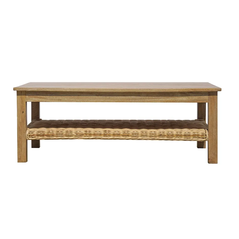 Trädgårdsloungegrupp med rotting och avtagbara kuddar - Silvara Viadurini