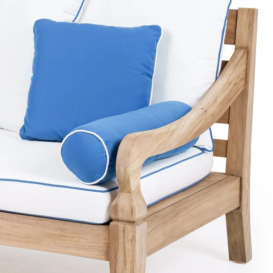 Trädgårdsloungeset i borstad naturligt teak - Artes Viadurini