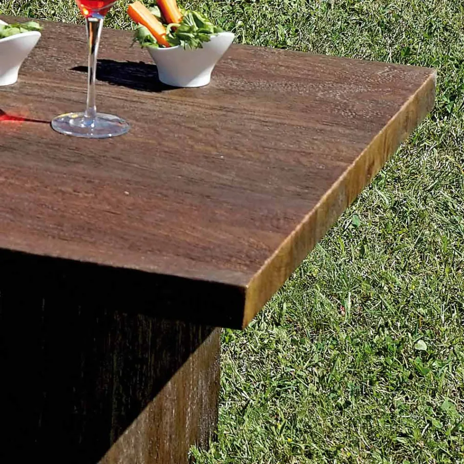 Rotting Garden Lounge med träsoffbord och kuddar - Hugues Viadurini