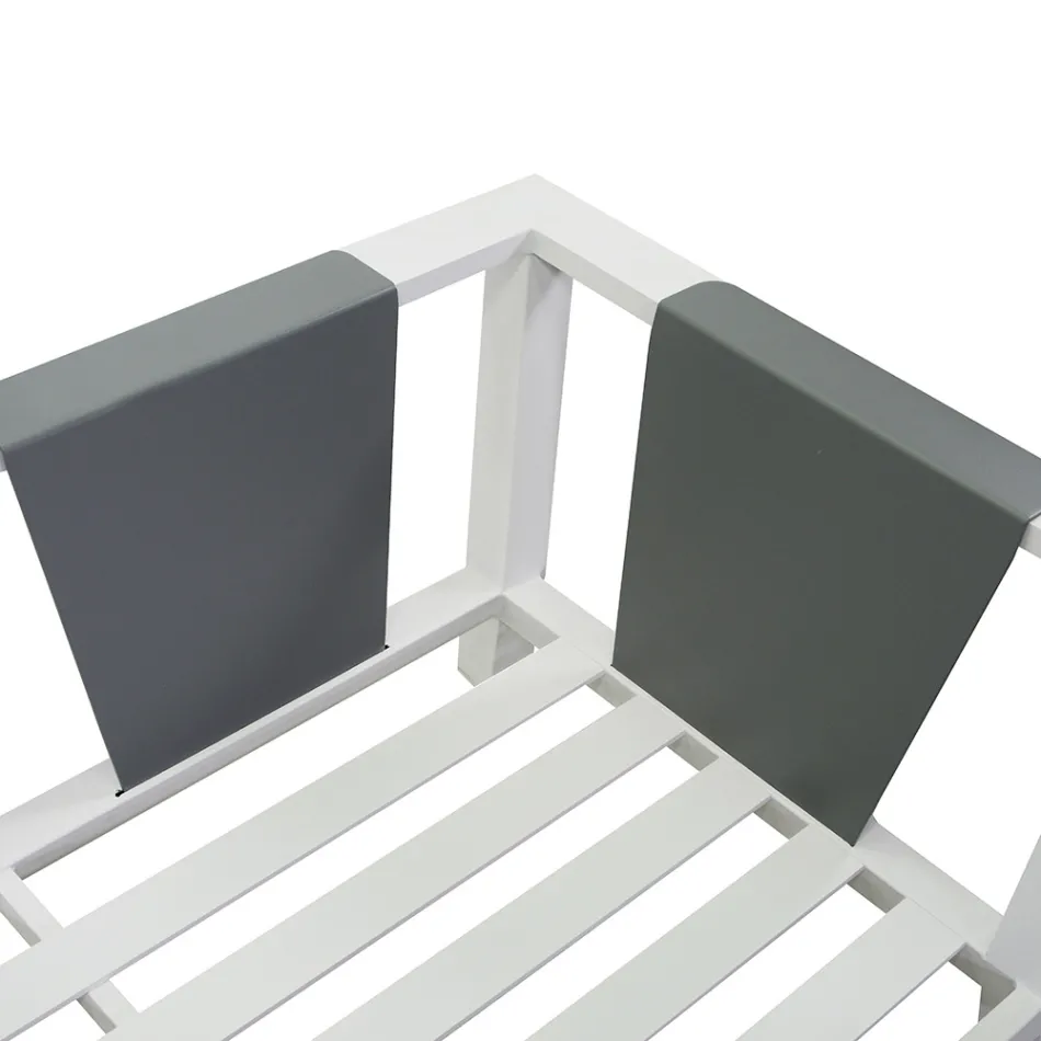 Trädgårdslounge av aluminium - Pastellfärger Viadurini