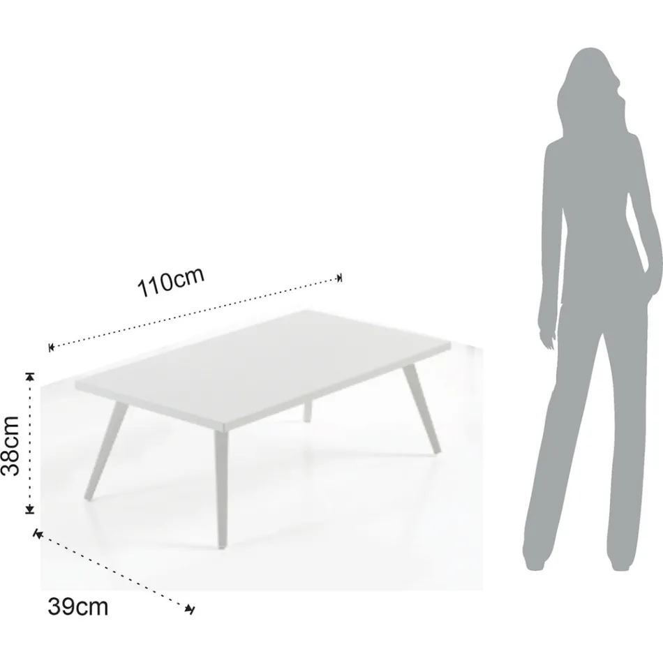 Vardagsrum inomhus och utomhus med 2 fåtöljer, 1 soffa och 1 soffbord - Sortir Viadurini