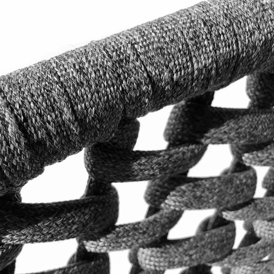 Vardagsrum inomhus och utomhus med 2 fåtöljer, 1 soffa och 1 soffbord - Sortir Viadurini