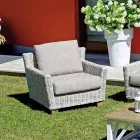 Outdoor Lounge med mangoträ soffbord och polycotton kuddar - Orlando Viadurini