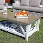 Outdoor Lounge med mangoträ soffbord och polycotton kuddar - Orlando Viadurini