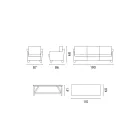 Outdoor Lounge med mangoträ soffbord och polycotton kuddar - Orlando Viadurini