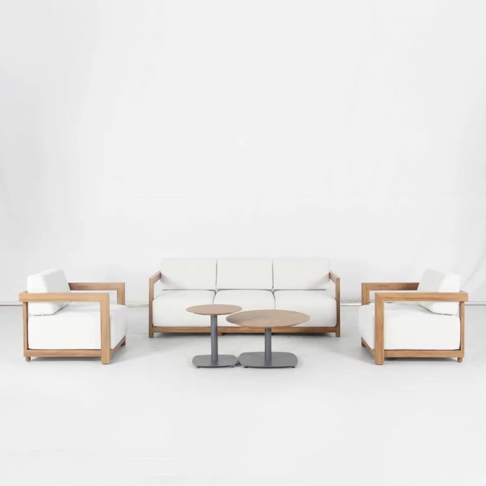 Vardagsrum i aluminium med träeffekt genom termisk överföring - Husbil Viadurini