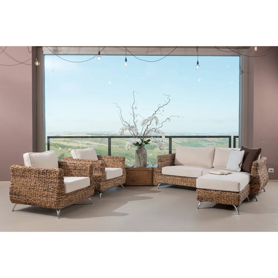 Utevardagsrum i Bananvävning med kuddar - Legolas Viadurini