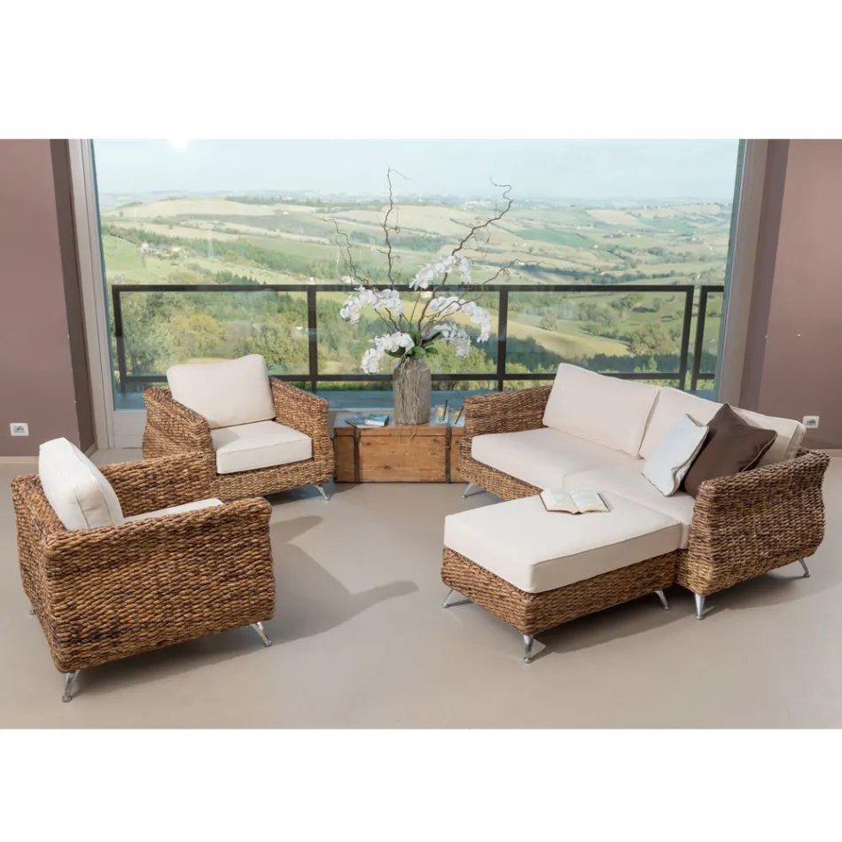 Utevardagsrum i Bananvävning med kuddar - Legolas Viadurini