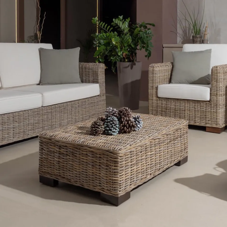 Outdoor Lounge i grå Kubù med kuddar ingår – Cerys Viadurini