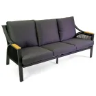 Vardagsrum i aluminium med armstöd i brasiliansk teak - Dagbok Viadurini