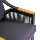 Vardagsrum i aluminium med armstöd i brasiliansk teak - Dagbok Viadurini