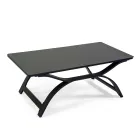 Vardagsrum i aluminium med armstöd i brasiliansk teak - Dagbok Viadurini