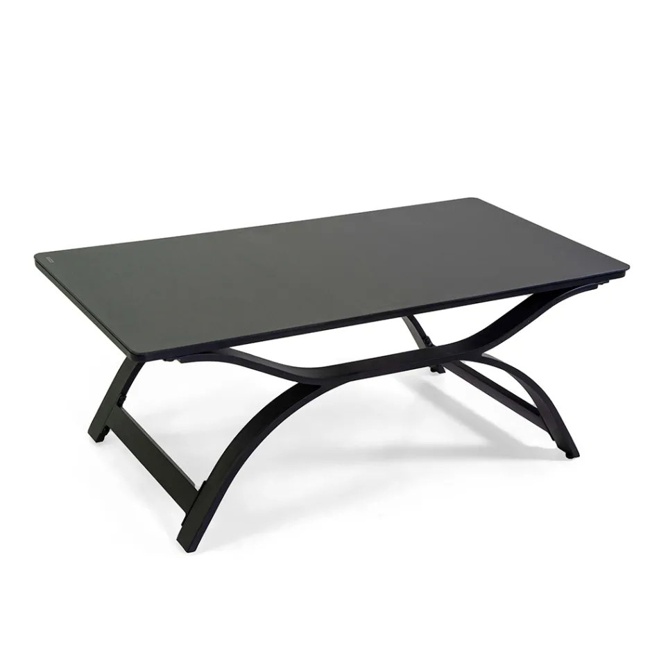 Vardagsrum i aluminium med armstöd i brasiliansk teak - Dagbok Viadurini