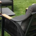 Vardagsrum i aluminium med armstöd i brasiliansk teak - Dagbok Viadurini