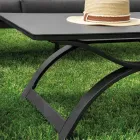 Vardagsrum i aluminium med armstöd i brasiliansk teak - Dagbok Viadurini