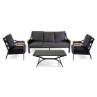 Vardagsrum i aluminium med armstöd i brasiliansk teak - Dagbok Viadurini