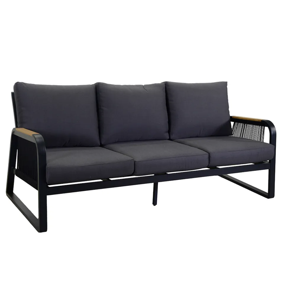 Vardagsrum i aluminium med detaljer i brasiliansk teak - Dagbok Viadurini