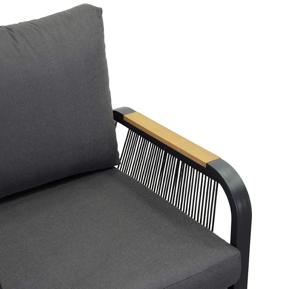 Vardagsrum i aluminium med detaljer i brasiliansk teak - Dagbok Viadurini