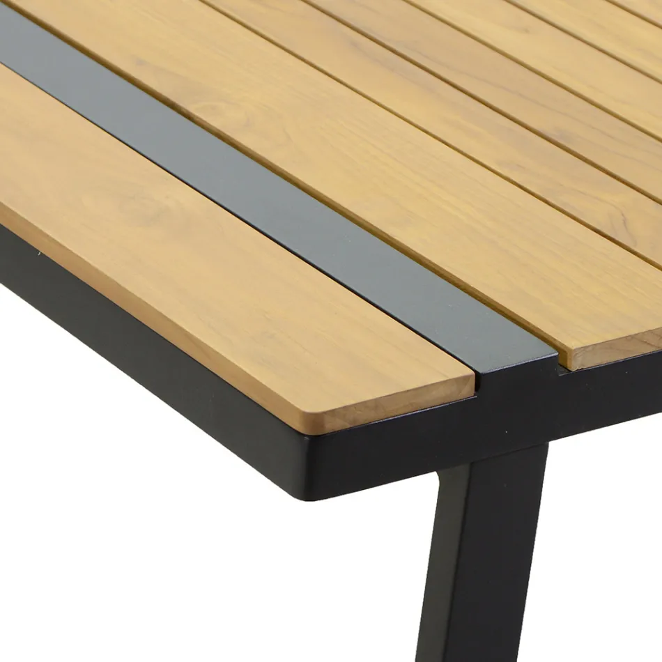 Vardagsrum i aluminium med detaljer i brasiliansk teak - Dagbok Viadurini