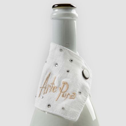 Vit eller svart droppbricka för linne med broderier och kristaller 2 delar - Salvino Viadurini