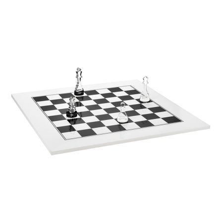 Modernt schackbräde i svart eller vitt plexiglas tillverkat i Italien - schackmatt Viadurini