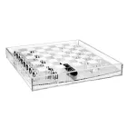 Transparent plexiglas schackbräde med låda tillverkad i Italien - Miriam Viadurini