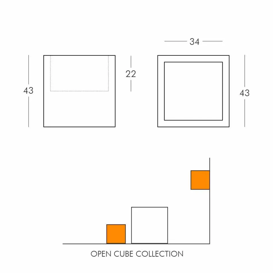 Cube-färgad hyllan Slide Open Cube modern design gjord i Italien Viadurini