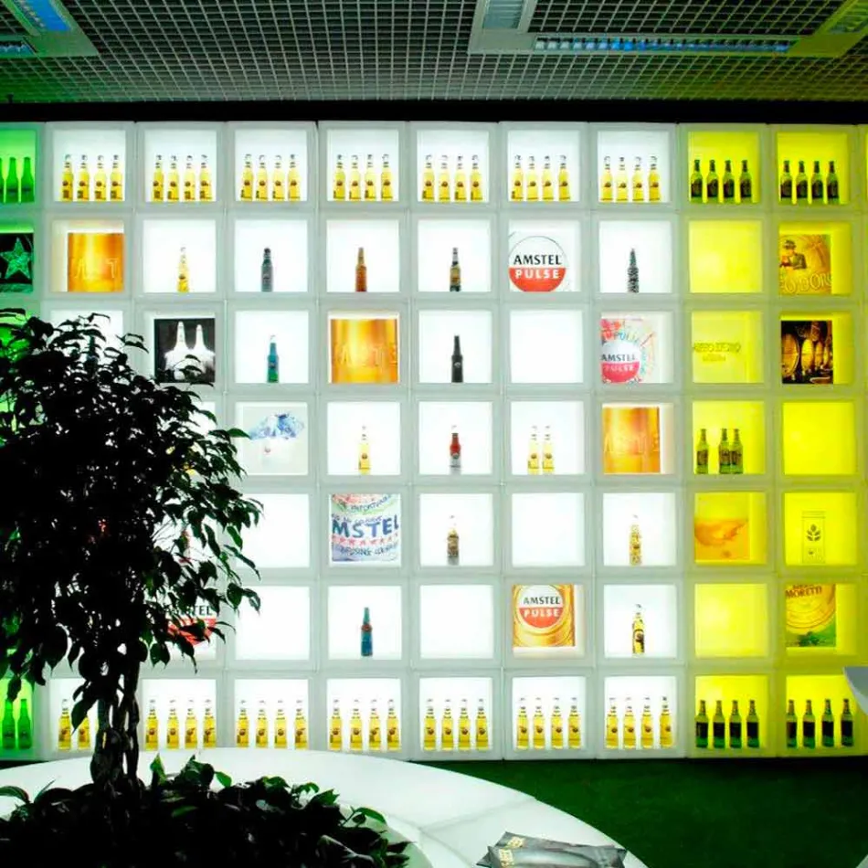 Kubbelysningshylla Slide Open Cube modern design gjord i Italien Viadurini