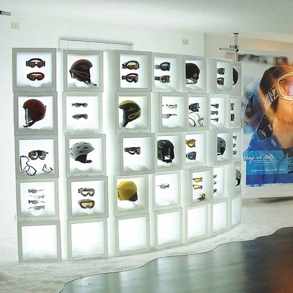 Kubbelysningshylla Slide Open Cube modern design gjord i Italien Viadurini