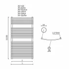 Vertikal design hydraulisk handduksvärmare i stål 1013 W - Griffin Viadurini
