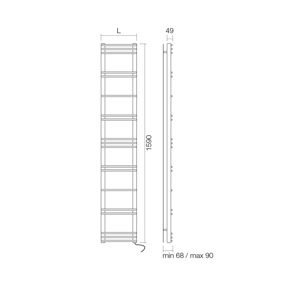 Handdukstork med elektriskt system i stål Tillverkad i Italien - Ananas Viadurini