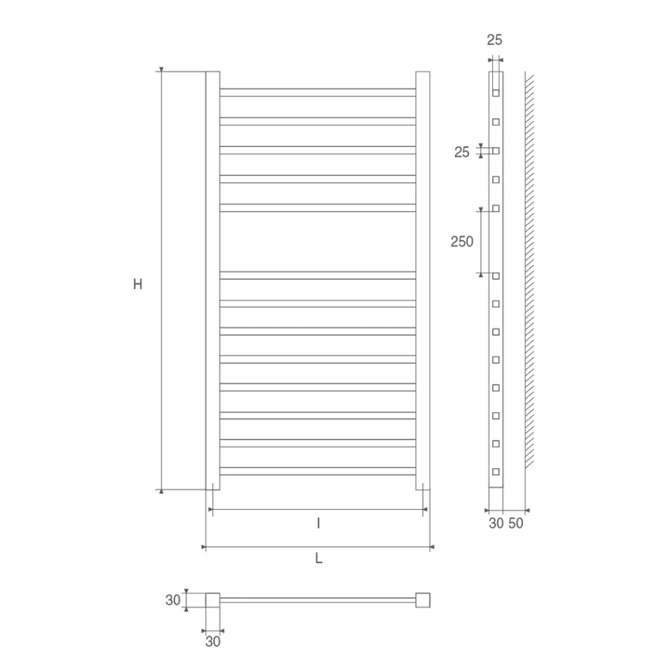 Krom handdukstork Upp till 486 Watt Tillverkad i Italien - Padua Viadurini